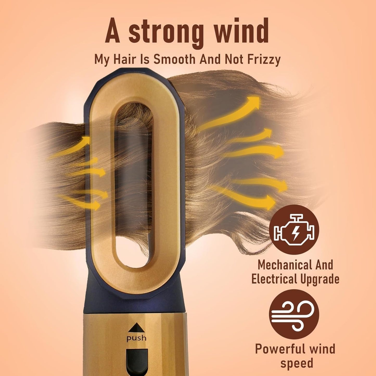 Hair Dryer Brush 5 in 1, Negative Ion Blow Dryer Brush Set -110,000 RPM High - Speed Hot Air Brush Air Styler Curling Wrap Air Curler, Curling Iron Hair Styling Tool for Straight Curl Drying Smoothing