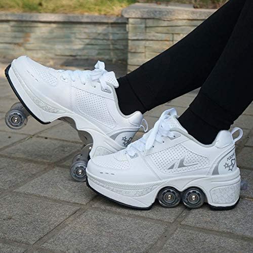 Deformation Roller Shoes – 2-in-1 Walk & Roll Shoes | White, EU Sizes 31-43