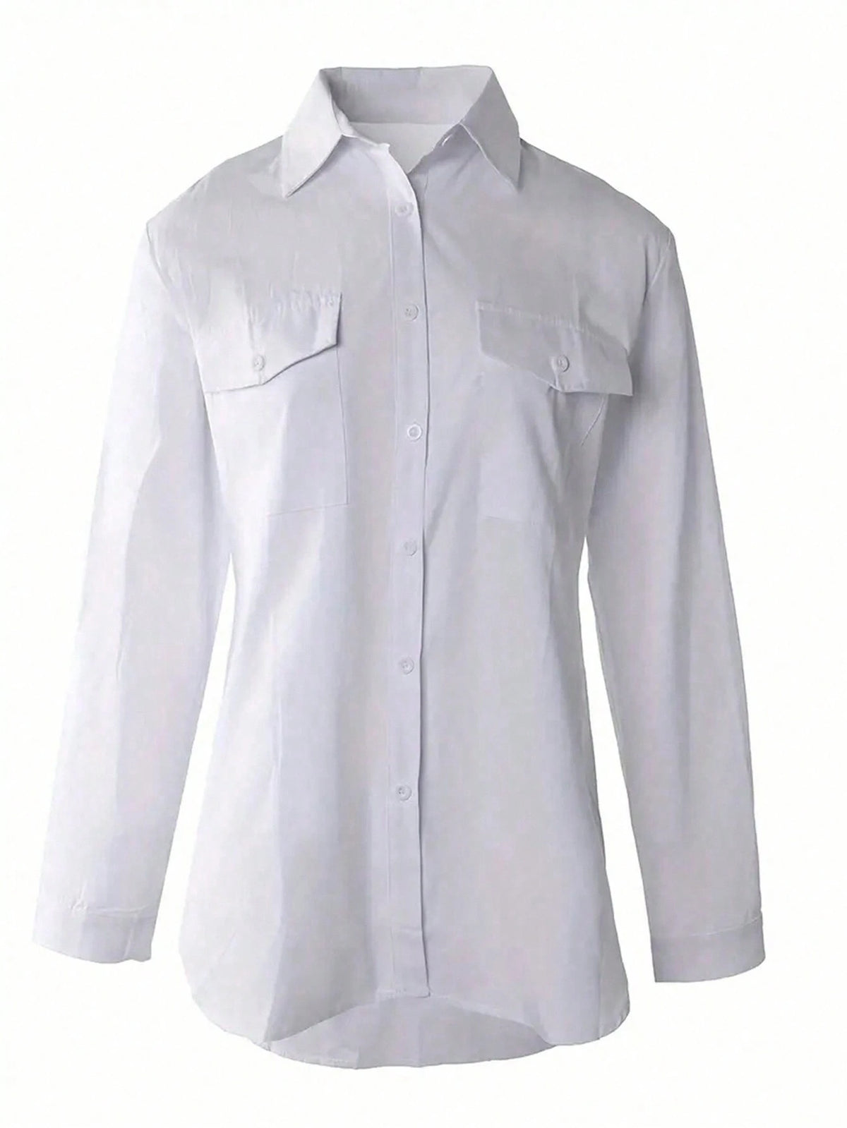 INAWLY Women'S Pocketed Asymmetrical Hem Shirt with Front Short and Back Long Design,Long Sleeve Tops Fall Cloth for Women