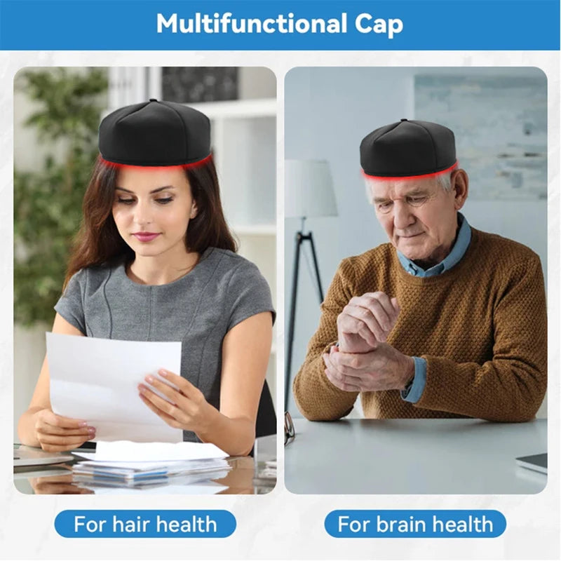 Red Light & near Infrared Therapy Cap for Hair Growth Pigarlic Oily Natural Device