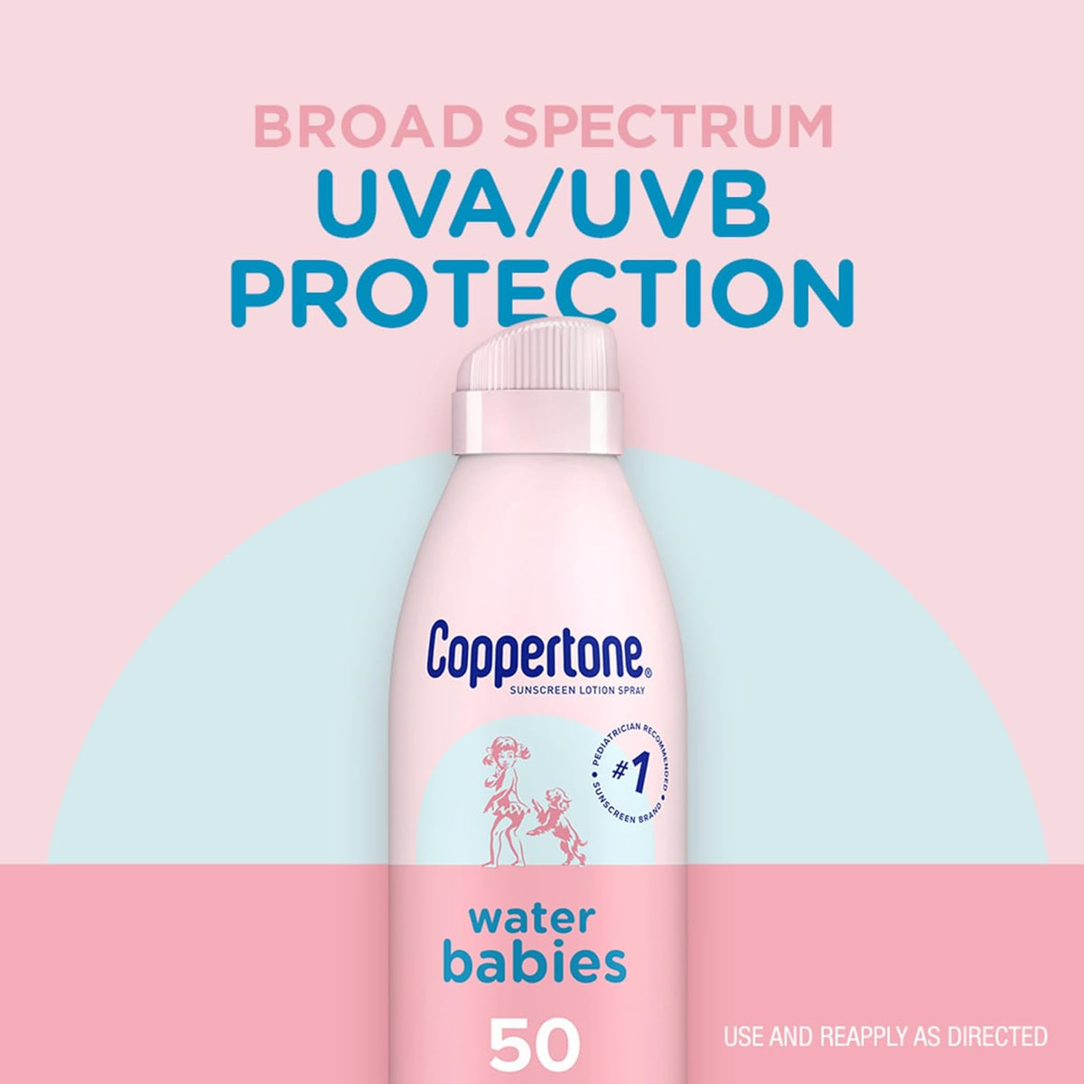 Waterbabies Spray on Baby Sunscreen SPF 50, 6 Oz, Pack of 2