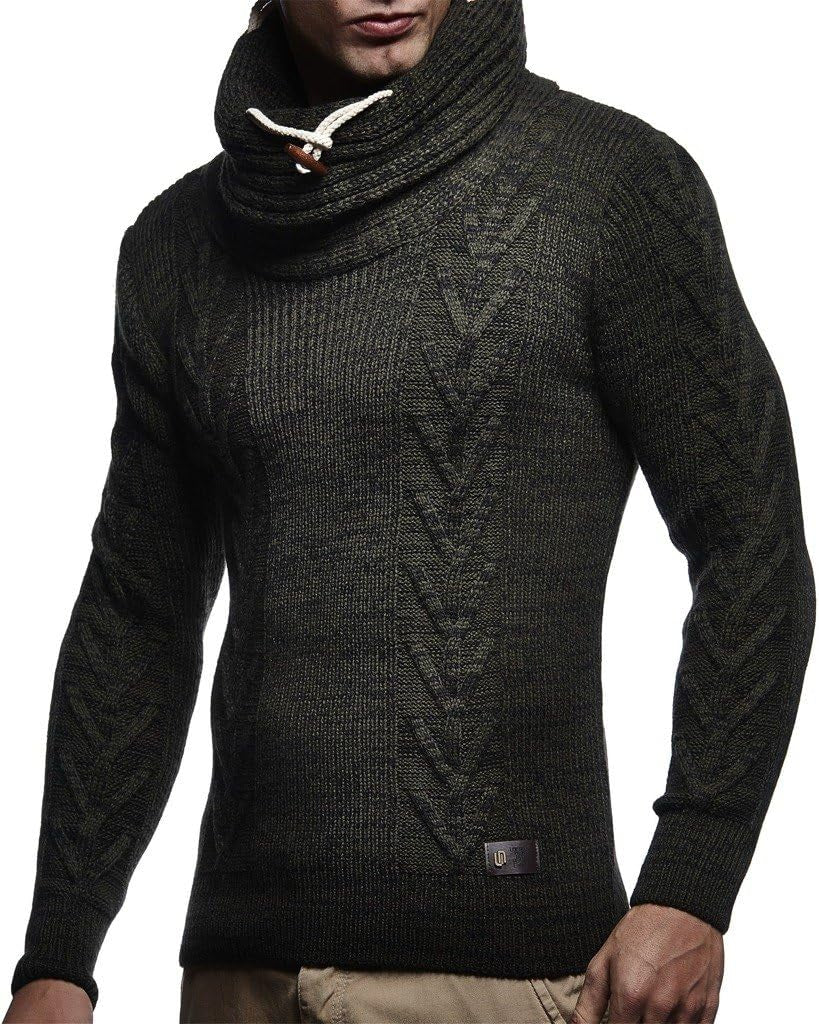 LN7135 Men'S Knitted Turtleneck Pullover
