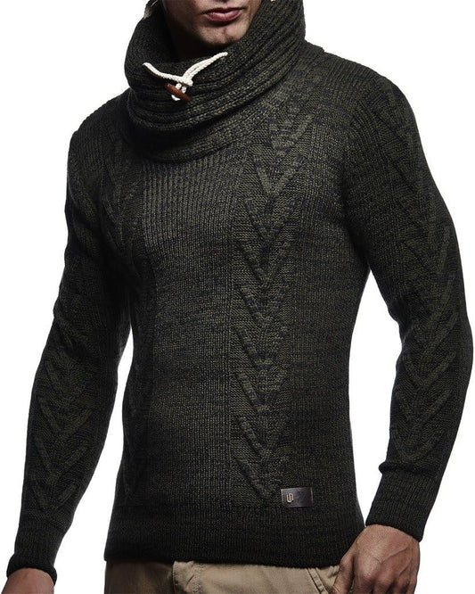 LN7135 Men'S Knitted Turtleneck Pullover