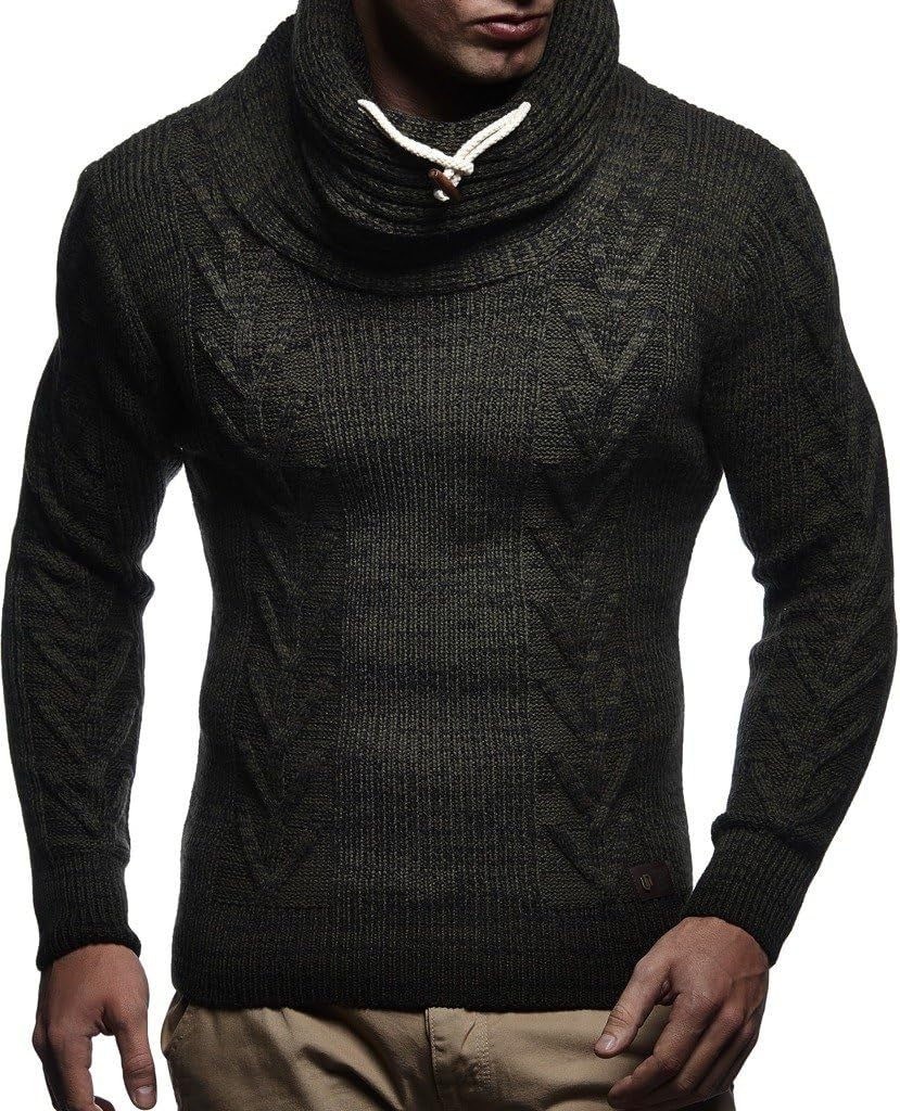 LN7135 Men'S Knitted Turtleneck Pullover