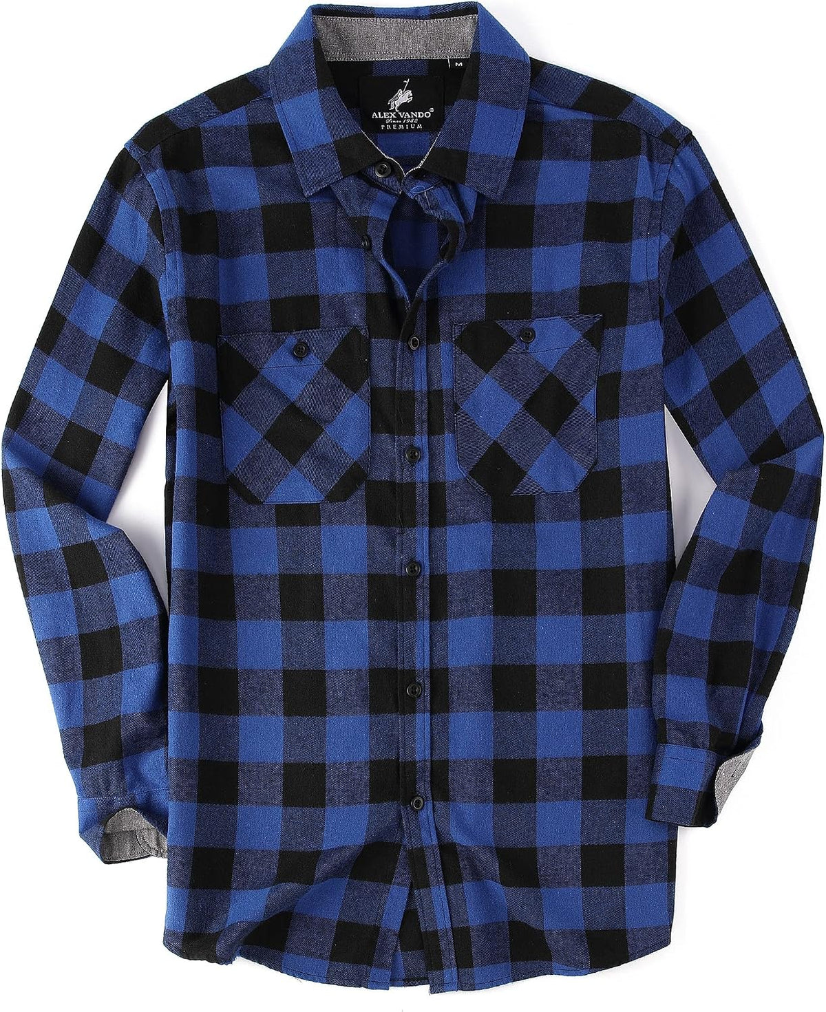 Mens Button down Regular Fit Long Sleeve Casual Flannel Shirts