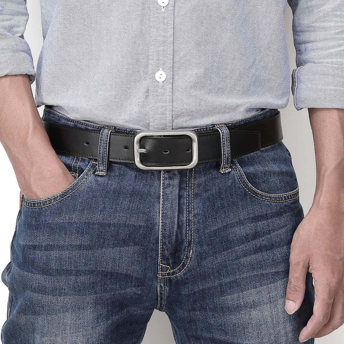 Men'S Jeans Belts Casual and Work Leather Dress Belt