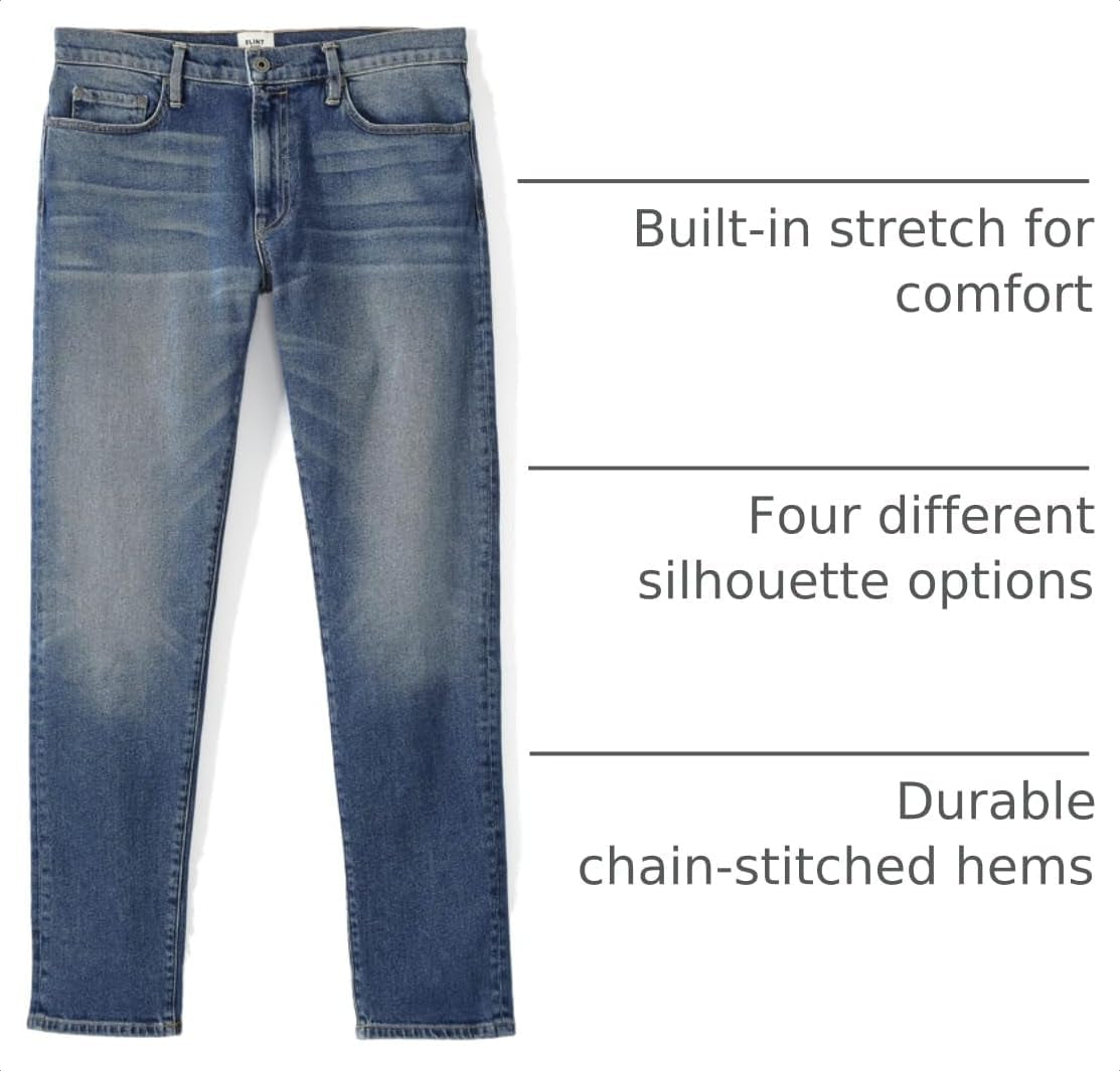 Flint & Tinder Men'S All-American Stretch Denim, Made in the USA Men'S Jeans, Rugged & Comfortable Blue Jeans
