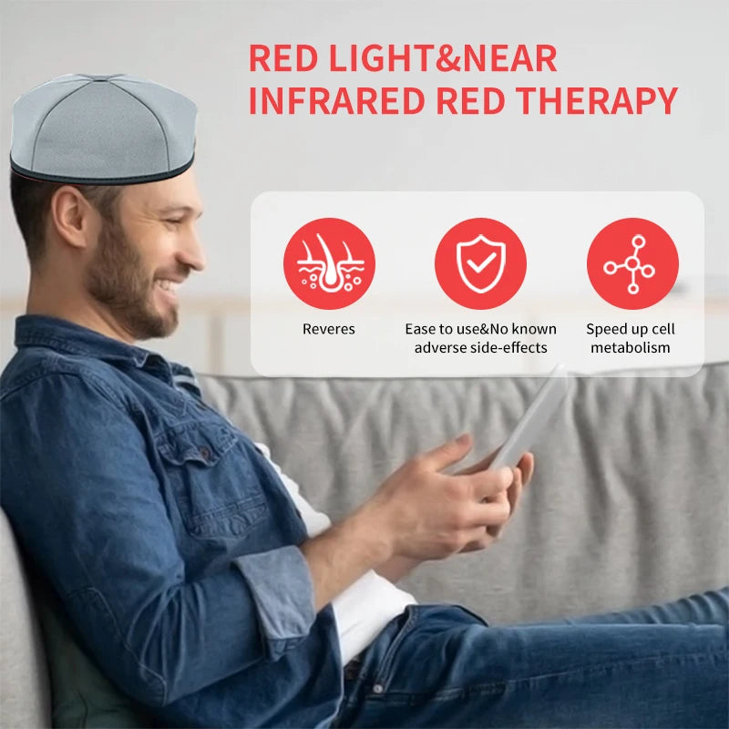 Red Light & near Infrared Therapy Cap for Hair Growth Pigarlic Oily Natural Device
