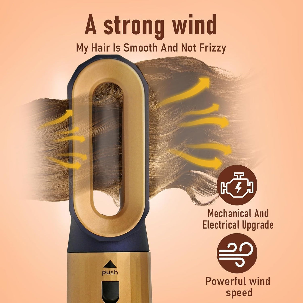 Hair Dryer Brush 5 in 1, Negative Ion Blow Dryer Brush Set -110,000 RPM High - Speed Hot Air Brush Air Styler Curling Wrap Air Curler, Curling Iron Hair Styling Tool for Straight Curl Drying Smoothing