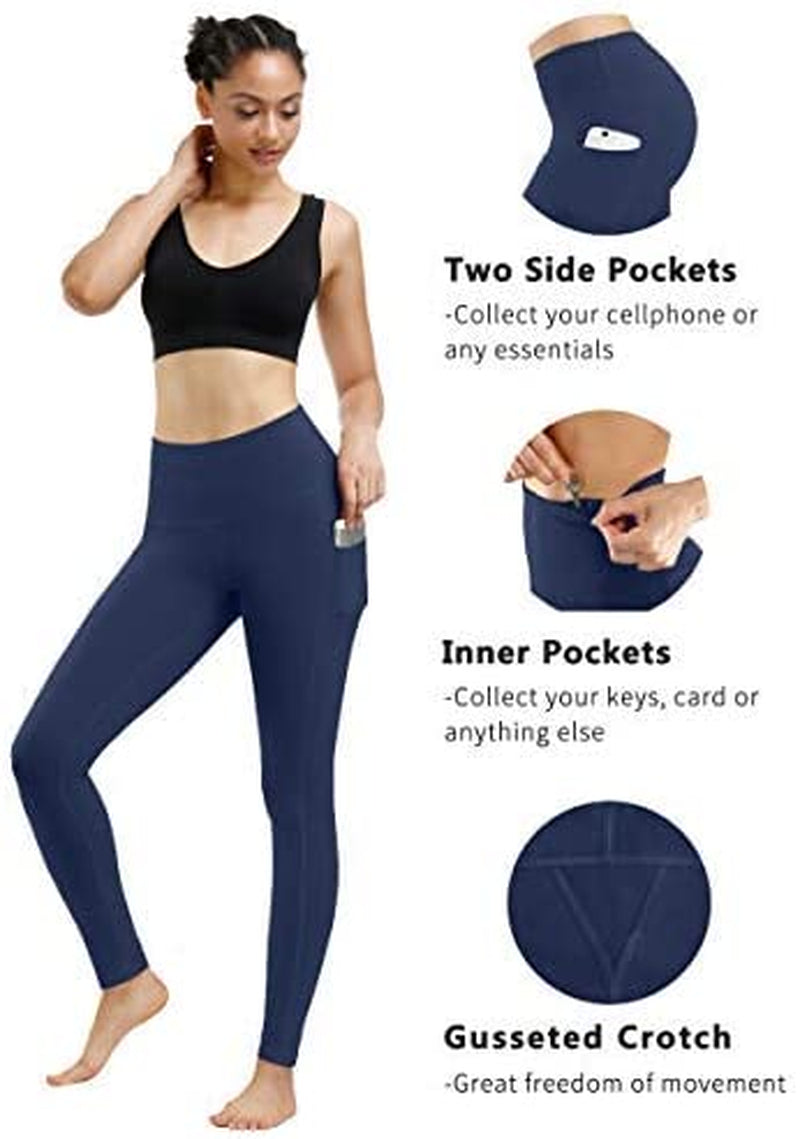 2 Pack High Waist Yoga Pants with Pockets Workout Leggings Women