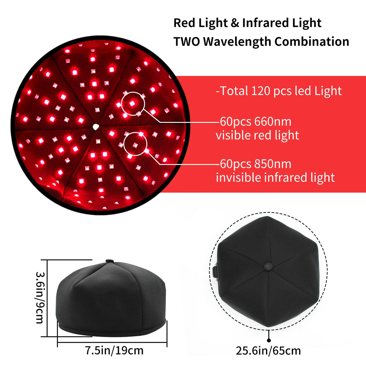 Red Light & near Infrared Therapy Cap for Hair Growth Pigarlic Oily Natural Device